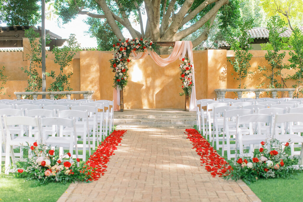 outdoor wedding ceremony space at Royal Palms AZ
